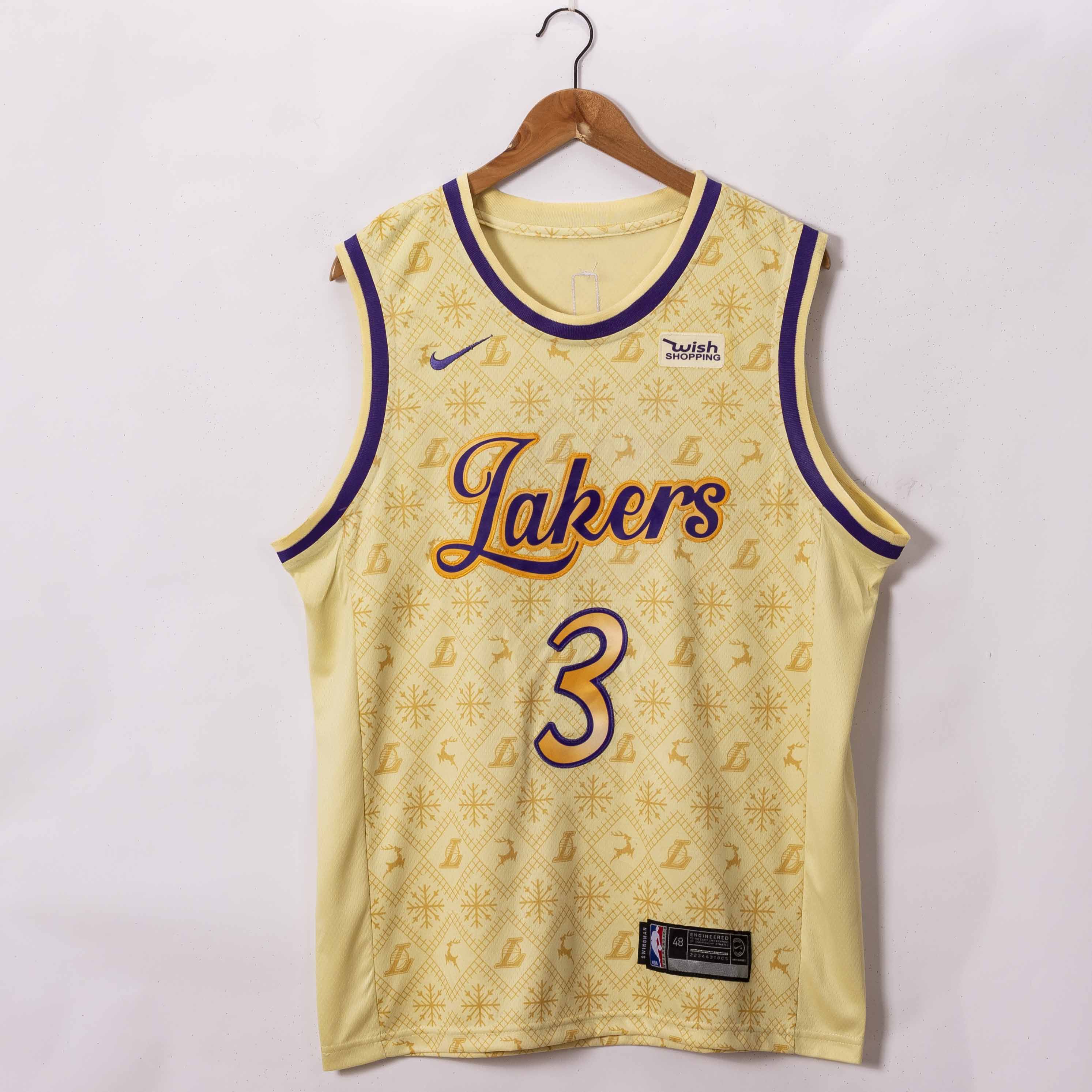 Men Los Angeles Lakers #3 Davis Yellow 2021 Nike Game NBA Jersey->los angeles lakers->NBA Jersey